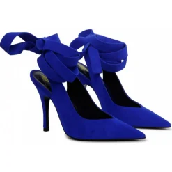 The Attico - Cobalt Blue Leather Slingback Pumps - The Attico Exclusive Luxury Collection - Avvenice