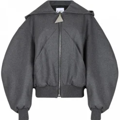 The Attico - Grey Bomber Jacket - The Attico Exclusive Luxury Collection - Avvenice
