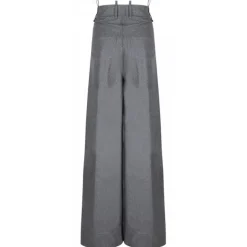 The Attico - Grey Wide Leg Trousers - The Attico Exclusive Luxury Collection - Avvenice