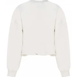 The Attico - Ivory Cotton Maeve Logo Embossed Cotton Sweatshirt - The Attico Exclusive Luxury Collection - Avvenice