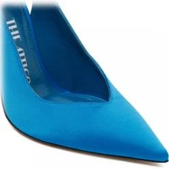 The Attico - Turquoise Fabric and Leather Ankle Tied Pumps - The Attico Exclusive Luxury Collection - Avvenice