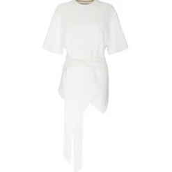 The Attico - White Cotton Front Tie T-Shirt - The Attico Exclusive Luxury Collection - Avvenice