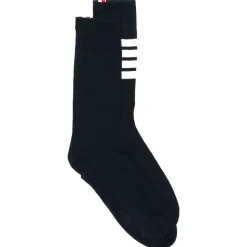 Thom Browne - 4-Bar Mid Calf Socks - Thom Browne Exclusive Luxury Collection - Avvenice