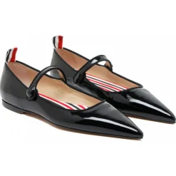 Thom Browne - Black Pointed Flat - Thom Browne Exclusive Luxury Collection - Avvenice