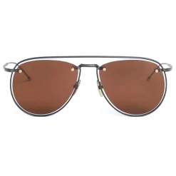 Thom Browne - Brown Rectangular Eyeglasses - Thom Browne Eyewear - Avvenice