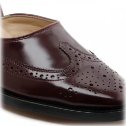 Thom Browne - Burgundy Calf Leather Slip On Brogues - Thom Browne Exclusive Luxury Collection - Avvenice