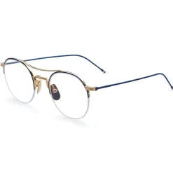 Thom Browne - 18K Gold And Navy Enamel Optical Glasses - Thom Browne Eyewear - Avvenice