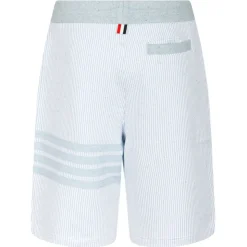Thom Browne - Light Blue 4-Bar Striped Shorts - Thom Browne Exclusive Luxury Collection - Avvenice
