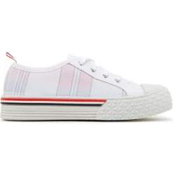 Thom Browne - Light Pink Canvas Collegiate Low Top Trainers - Thom Browne Exclusive Luxury Collection - Avvenice