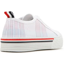Thom Browne - Light Pink Canvas Collegiate Low Top Trainers - Thom Browne Exclusive Luxury Collection - Avvenice
