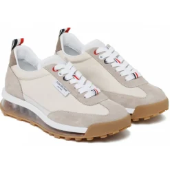 Thom Browne - Med Brown Leather Tech Runner low Top Sneakers - Thom Browne Exclusive Luxury Collection - Avvenice