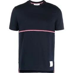 Thom Browne - Men's Navy Blue T-Shirt - Thom Browne Exclusive Luxury Collection - Avvenice