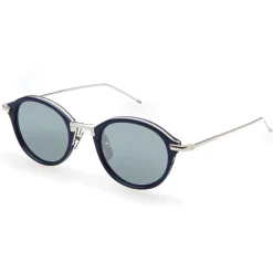 Thom Browne - Navy & Silver Sunglasses - Thom Browne Eyewear - Avvenice