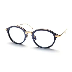 Thom Browne - Navy and Shiny 18K Gold Optical Glasses - Thom Browne Eyewear - Avvenice