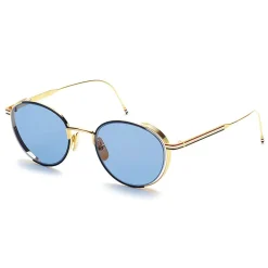 Thom Browne - Navy Enamel & 18K Gold Sunglasses - Thom Browne Eyewear - Avvenice