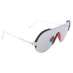 Thom Browne - Navy, White, Red & Silver Sunglasses - Thom Browne Eyewear - Avvenice