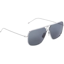 Thom Browne - Silver Rectangular Sunglasses - Thom Browne Eyewear - Avvenice