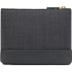 Thom Browne - Super 120's Twill Zip Pouch - Thom Browne Exclusive Luxury Collection - Avvenice