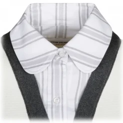 Thom Browne - White and Grey Layered Cardigan - Thom Browne Exclusive Luxury Collection - Avvenice