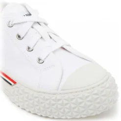 Thom Browne - White Canvas Low Top Sneakers - Thom Browne Exclusive Luxury Collection - Avvenice