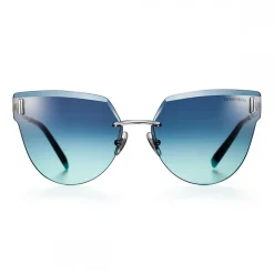 Tiffany & Co. - Cat Eye Sunglasses - Silver Black Blue - Tiffany T Collection - Tiffany & Co. Eyewear - Avvenice