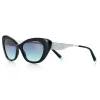 Tiffany & Co. - Cat Eye Sunglasses - Black Silver Blue - Tiffany Diamond Point Collection - Tiffany & Co. Eyewear - Avvenice