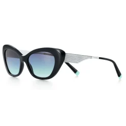 Tiffany & Co. - Cat Eye Sunglasses - Black Silver Blue - Tiffany Diamond Point Collection - Tiffany & Co. Eyewear - Avvenice
