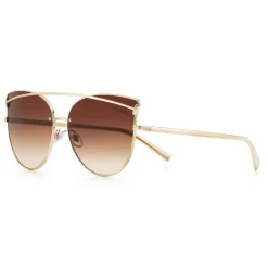 Tiffany & Co. - Cat Eye Sunglasses - Pale Gold Brown - Tiffany T Collection - Tiffany & Co. Eyewear - Avvenice