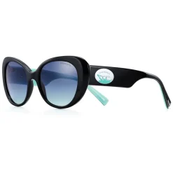 Tiffany & Co. - Color Splash Oval Sunglasses - Black Tiffany Blue - Return to Tiffany Collection - Tiffany & Co. Eyewear - Avvenice
