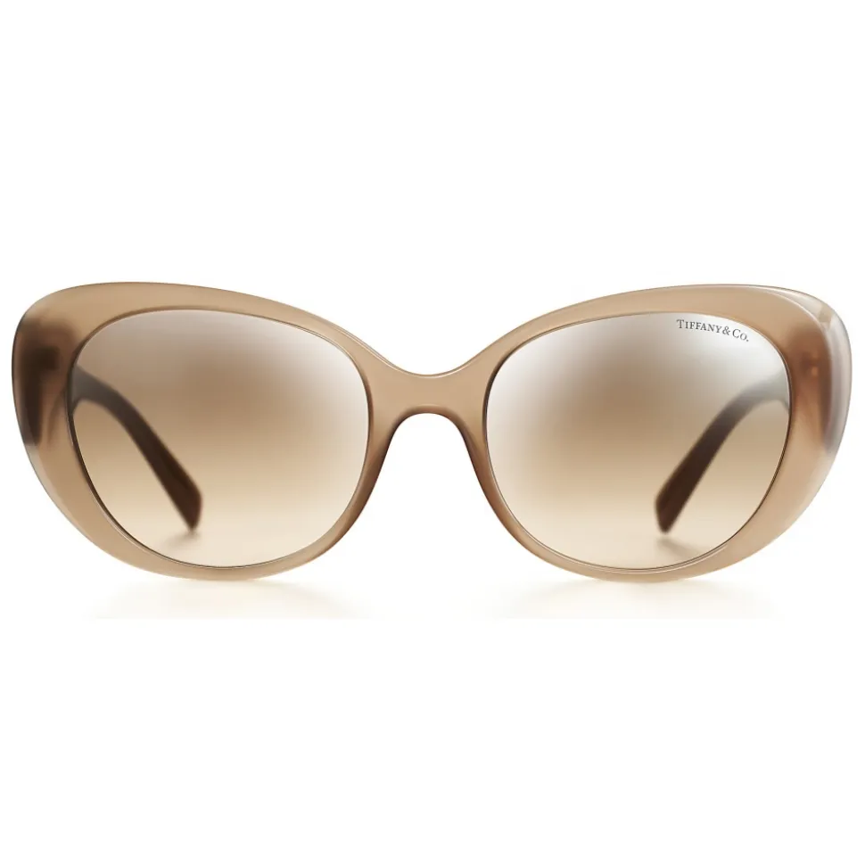 Tiffany & Co. - Color Splash Oval Sunglasses - Opal Beige Brown - Return to Tiffany Collection - Tiffany & Co. Eyewear - Avvenice