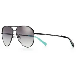 Tiffany & Co. - Pilot Sunglasses - Black Gray - Tiffany Diamond Point Collection - Tiffany & Co. Eyewear - Avvenice