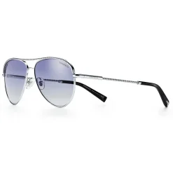 Tiffany & Co. - Pilot Sunglasses - Silver Blue - Tiffany Diamond Point Collection - Tiffany & Co. Eyewear - Avvenice