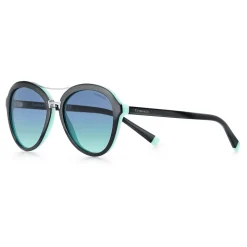 Tiffany & Co. - Pilot Sunglasses - Black Blue Silver - Tiffany T Collection - Tiffany & Co. Eyewear - Avvenice