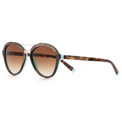 Tiffany & Co. - Pilot Sunglasses - Tortoise Blue Gold Brown - Tiffany T Collection - Tiffany & Co. Eyewear - Avvenice