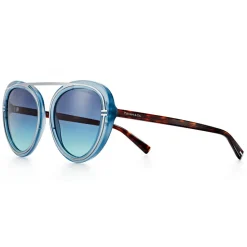 Tiffany & Co. - Pilot Sunglasses - Light Blue Silver - Tiffany T Collection - Tiffany & Co. Eyewear - Avvenice