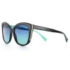 Tiffany & Co. - Square Sunglasses - Black Pale Gold Blue - Tiffany Diamond Point Collection - Tiffany & Co. Eyewear - Avvenice