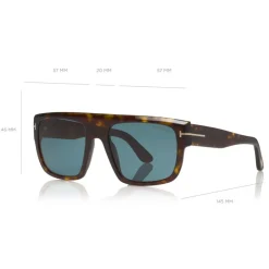 Tom Ford - Alessio Sunglasses - Squared Acetate Sunglasses - Havana - FT0699 - Sunglasses - Tom Ford Eyewear - Avvenice