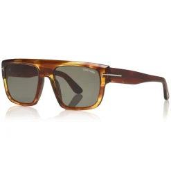 Tom Ford - Alessio Sunglasses - Squared Acetate Sunglasses - Brown - FT0699 - Sunglasses - Tom Ford Eyewear - Avvenice