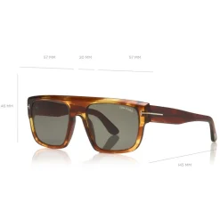 Tom Ford - Alessio Sunglasses - Squared Acetate Sunglasses - Brown - FT0699 - Sunglasses - Tom Ford Eyewear - Avvenice