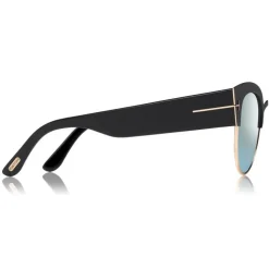 Tom Ford - Alexandra Sunglasses - Cat-Eye Acetate Sunglasses - Black Blue - FT0607 - Sunglasses - Tom Ford Eyewear - Avvenice