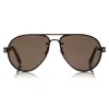 Tom Ford - Alexei Sunglasses - Pilot Aluminum Sunglasses - Brown - FT0622 - Sunglasses - Tom Ford Eyewear - Avvenice