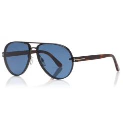 Tom Ford - Alexei Sunglasses - Pilot Aluminum Sunglasses - Ruthenium Black - FT0622 - Sunglasses - Tom Ford Eyewear - Avvenice