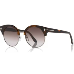 Tom Ford - Alissa Sunglasses - Round Acetate and Metal Sunglasses - Havana - FT0608 - Sunglasses - Tom Ford Eyewear - Avvenice