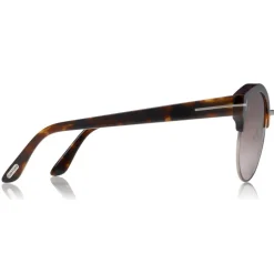 Tom Ford - Alissa Sunglasses - Round Acetate and Metal Sunglasses - Havana - FT0608 - Sunglasses - Tom Ford Eyewear - Avvenice
