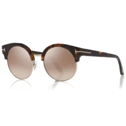 Tom Ford - Alissa Sunglasses - Round Acetate and Metal Sunglasses - Havana Brown - FT0608 - Sunglasses - Tom Ford Eyewear - Avvenice