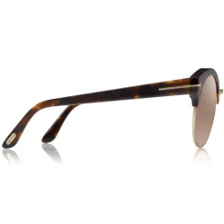 Tom Ford - Alissa Sunglasses - Round Acetate and Metal Sunglasses - Havana Brown - FT0608 - Sunglasses - Tom Ford Eyewear - Avvenice