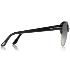 Tom Ford - Alissa Sunglasses - Round Acetate and Metal Sunglasses - Black - FT0608 - Sunglasses - Tom Ford Eyewear - Avvenice