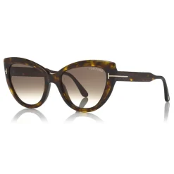 Tom Ford - Anya Sunglasses - Cat-Eye Acetate Sunglasses - Dark Havana - FT0762 - Sunglasses - Tom Ford Eyewear - Avvenice