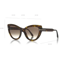 Tom Ford - Anya Sunglasses - Cat-Eye Acetate Sunglasses - Dark Havana - FT0762 - Sunglasses - Tom Ford Eyewear - Avvenice