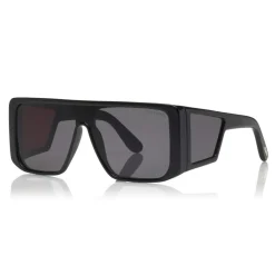 Tom Ford - Atticus Sunglasses - Oversize Rectangular Acetate Sunglasses - FT0710 - Black - Tom Ford Eyewear - Avvenice